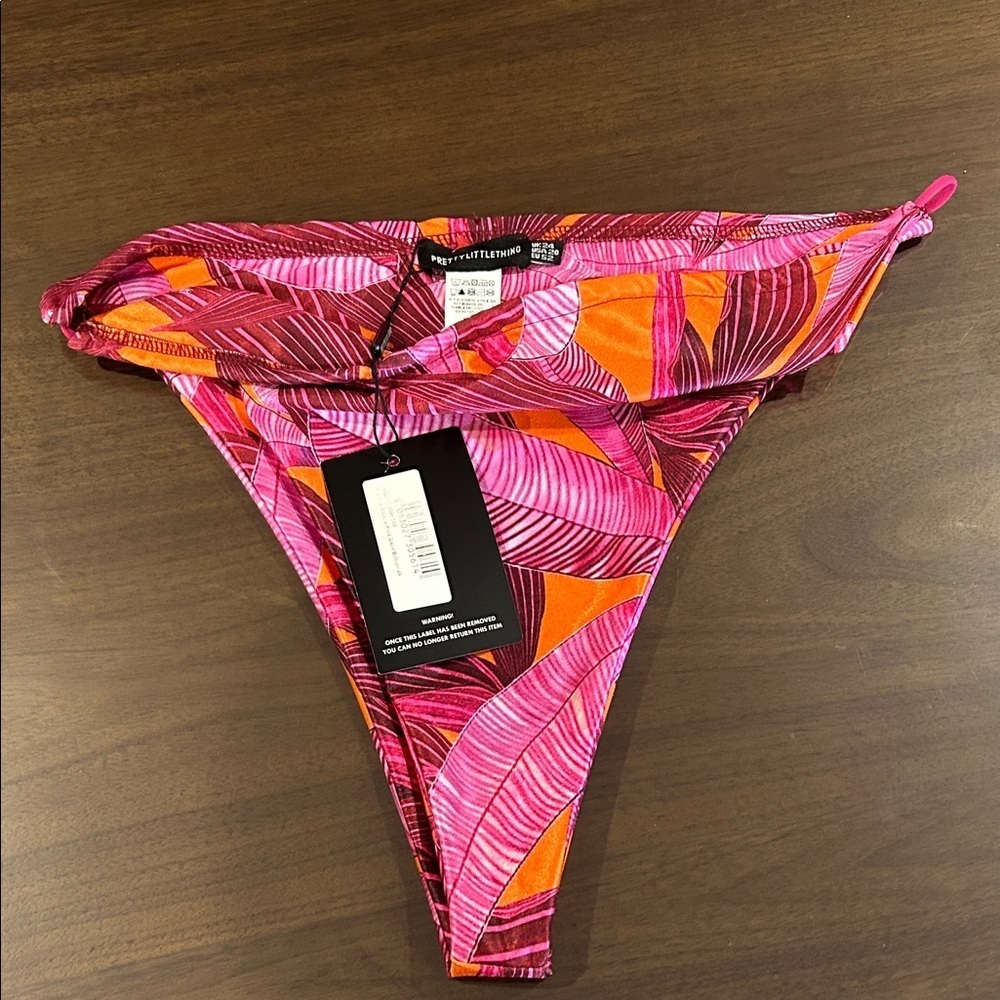 NWT Pretty Little Thing Tropical Print Bikini Bottom